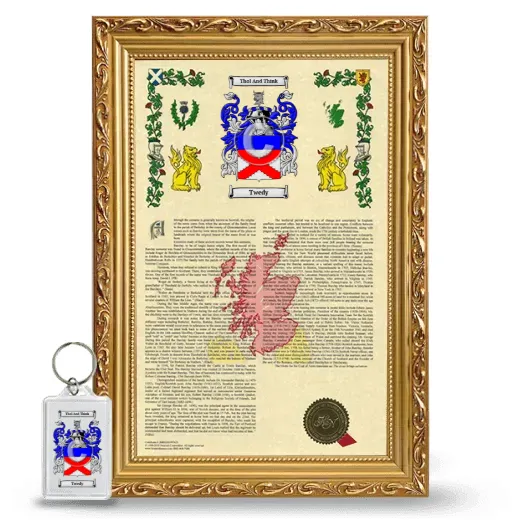Twedy Framed Armorial History and Keychain - Gold