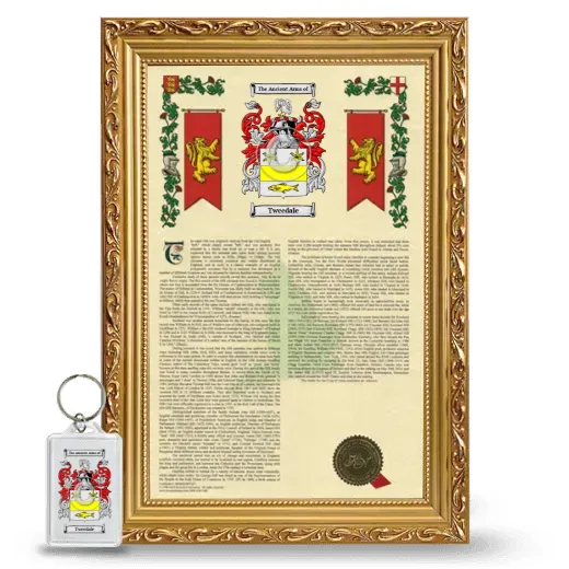 Tweedale Framed Armorial History and Keychain - Gold
