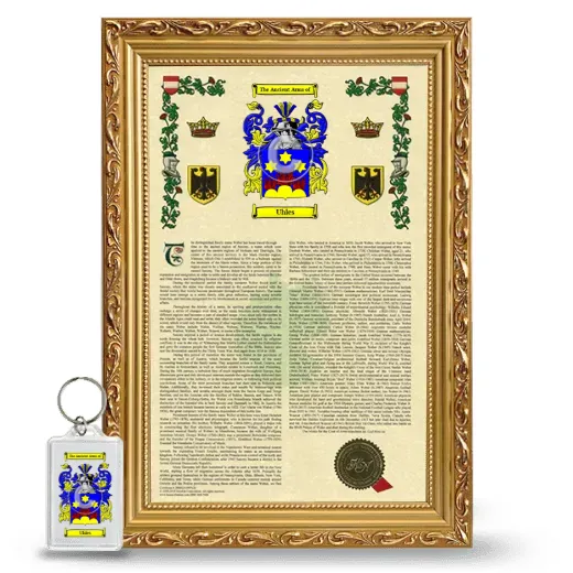 Uhles Framed Armorial History and Keychain - Gold