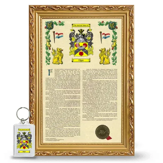 Ulger Framed Armorial History and Keychain - Gold