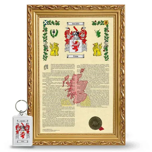 Urrea Framed Armorial History and Keychain - Gold