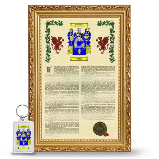 Vañes Framed Armorial History and Keychain - Gold