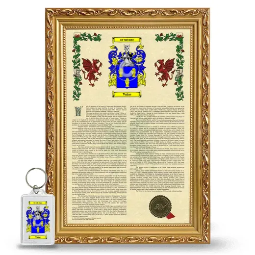 Vaine Framed Armorial History and Keychain - Gold