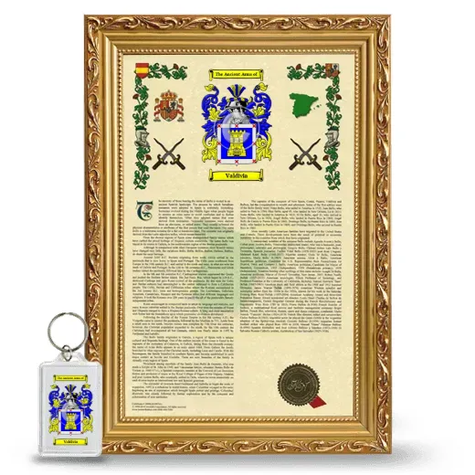 Valdivia Framed Armorial History and Keychain - Gold