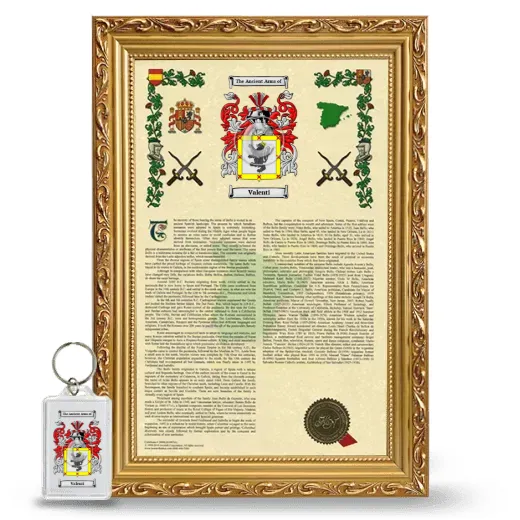 Valenti Framed Armorial History and Keychain - Gold