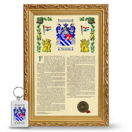 Van-vessem Framed Armorial History and Keychain - Gold