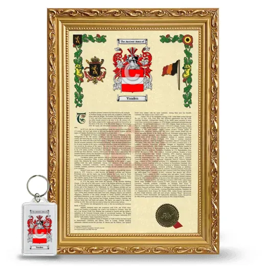 Vanden Framed Armorial History and Keychain - Gold