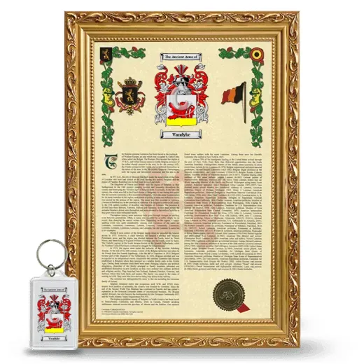 Vandyke Framed Armorial History and Keychain - Gold