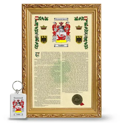 Vandyke Framed Armorial History and Keychain - Gold