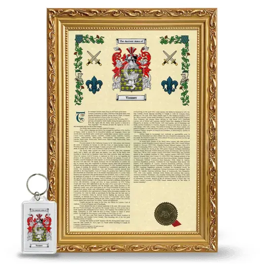 Vanner Framed Armorial History and Keychain - Gold