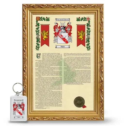 Varer Framed Armorial History and Keychain - Gold