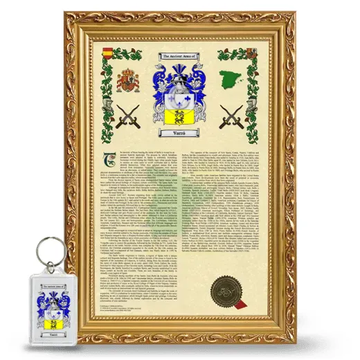 Varró Framed Armorial History and Keychain - Gold