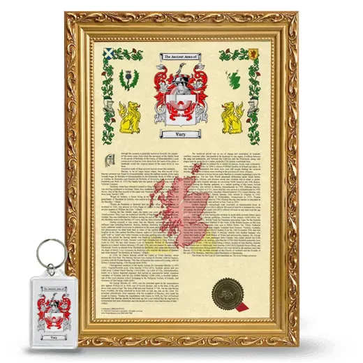 Vary Framed Armorial History and Keychain - Gold