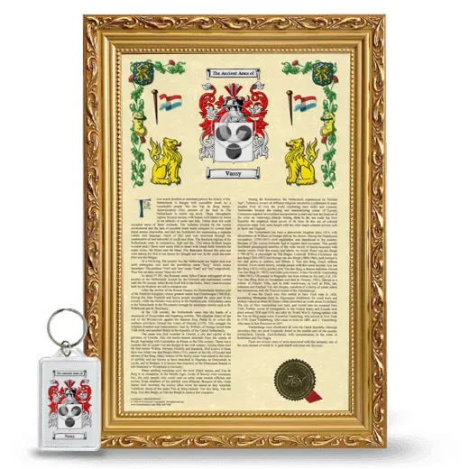 Vassy Framed Armorial History and Keychain - Gold