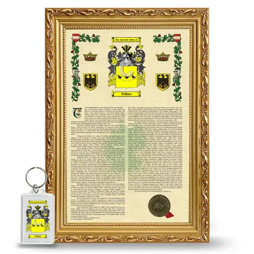 Velines Framed Armorial History and Keychain - Gold