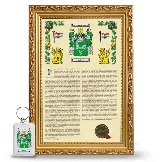 Velten Framed Armorial History and Keychain - Gold