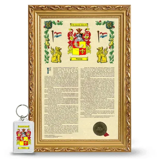 Veyron Framed Armorial History and Keychain - Gold