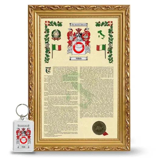 Vidolo Framed Armorial History and Keychain - Gold