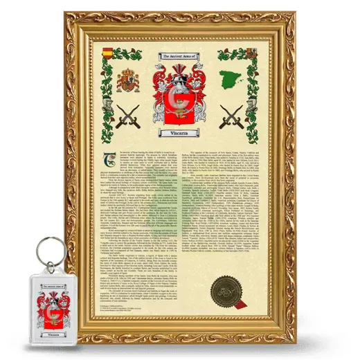 Viscarra Framed Armorial History and Keychain - Gold
