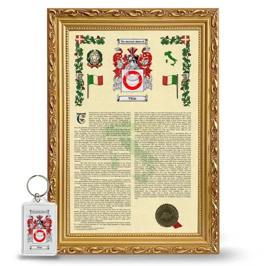 Vitas Framed Armorial History and Keychain - Gold