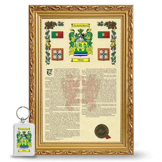 Vivero Framed Armorial History and Keychain - Gold