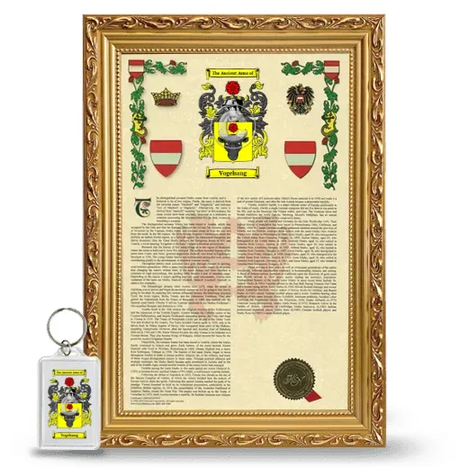 Vogelsang Framed Armorial History and Keychain - Gold