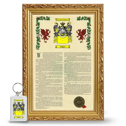 Voggen Framed Armorial History and Keychain - Gold
