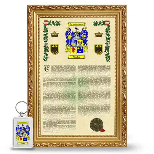 Wacker Framed Armorial History and Keychain - Gold