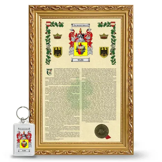 Wadle Framed Armorial History and Keychain - Gold