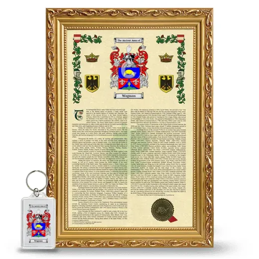 Wagman Framed Armorial History and Keychain - Gold