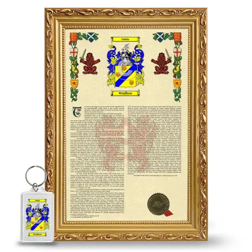 Waidhow Framed Armorial History and Keychain - Gold