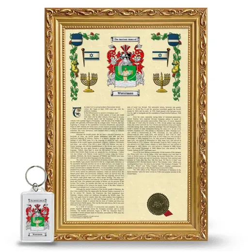 Waterman Framed Armorial History and Keychain - Gold