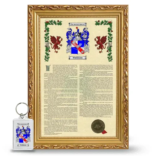 Watkinson Framed Armorial History and Keychain - Gold