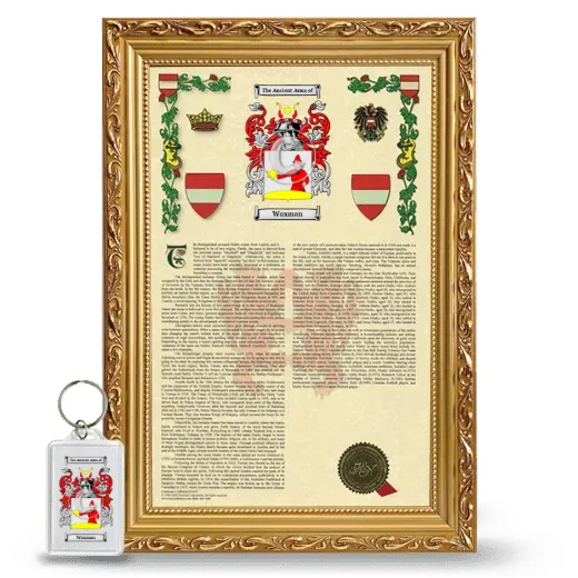 Waxman Framed Armorial History and Keychain - Gold
