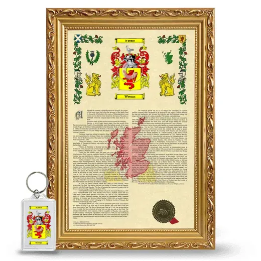 Weems Framed Armorial History and Keychain - Gold