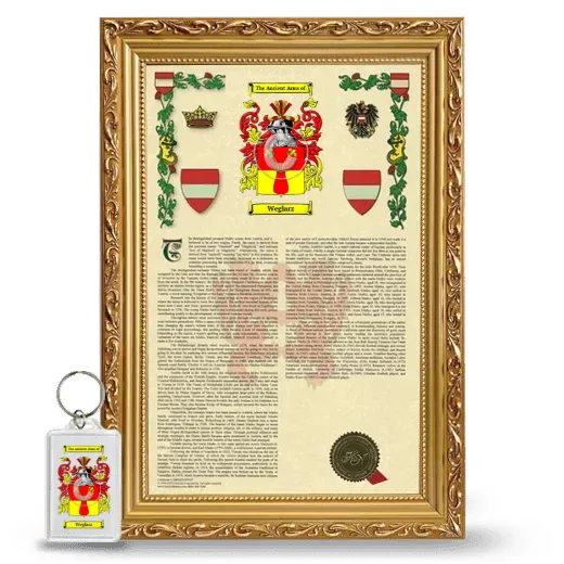 Weglarz Framed Armorial History and Keychain - Gold