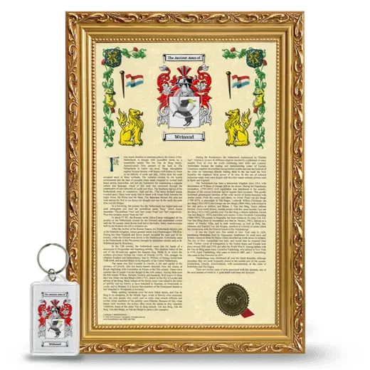 Weinand Framed Armorial History and Keychain - Gold