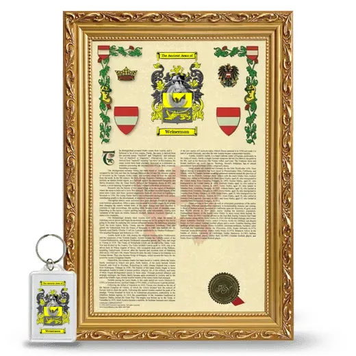 Weinerman Framed Armorial History and Keychain - Gold