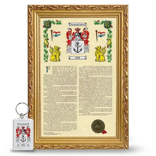 Welk Framed Armorial History and Keychain - Gold