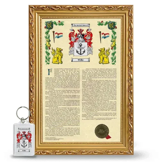 Welke Framed Armorial History and Keychain - Gold