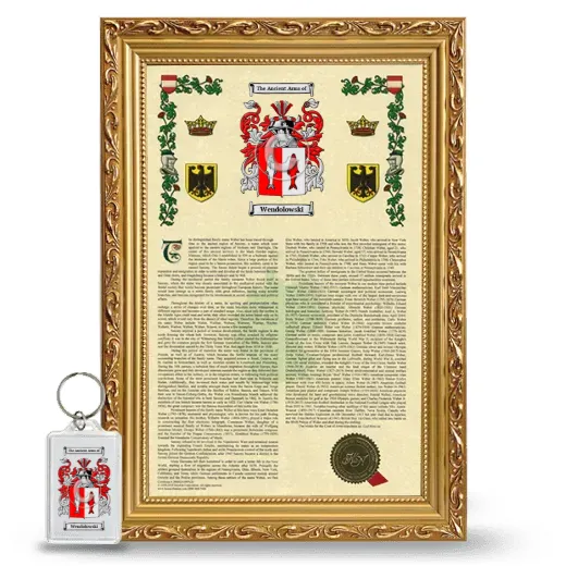Wendolowski Framed Armorial History and Keychain - Gold
