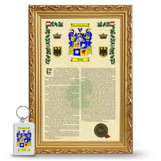 Wenig Framed Armorial History and Keychain - Gold