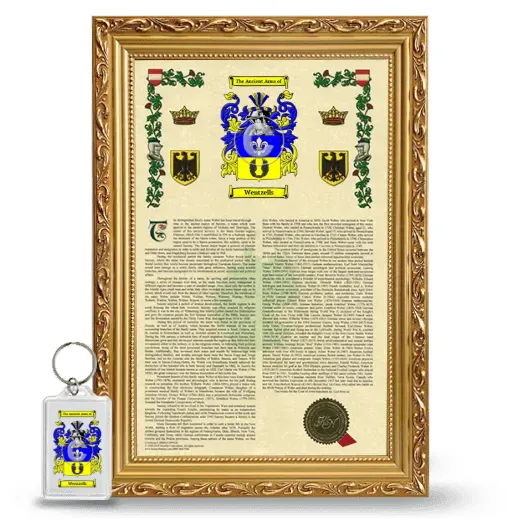 Wentzells Framed Armorial History and Keychain - Gold