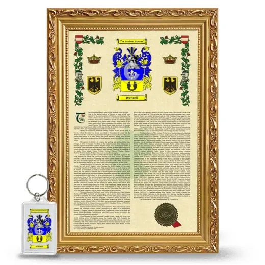 Wenzell Framed Armorial History and Keychain - Gold