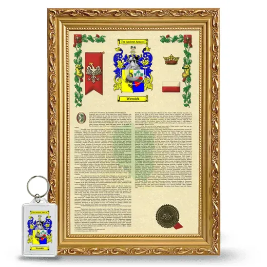 Wernick Framed Armorial History and Keychain - Gold