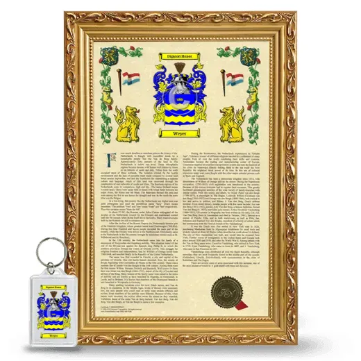Weyer Framed Armorial History and Keychain - Gold