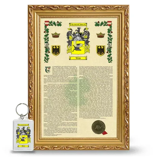 Weza Framed Armorial History and Keychain - Gold