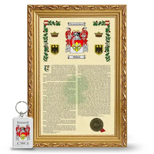 Wickede Framed Armorial History and Keychain - Gold