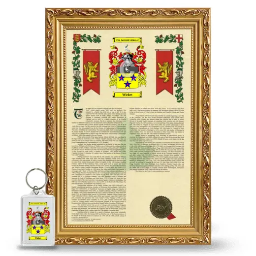 Wicket Framed Armorial History and Keychain - Gold