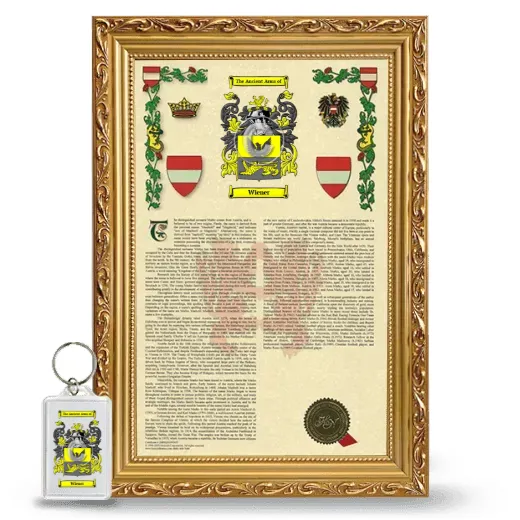Wiener Framed Armorial History and Keychain - Gold
